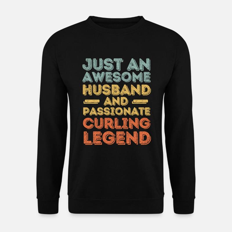 Ehemann Curling retro - Unisex Pullover - Schwarz
