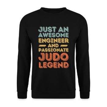 Engineer Judo retro - Unisex Sweatshirt - black - Front - Alina (178cm) & Michal (187cm)