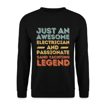 Electrician sand sails retro - Unisex Sweatshirt - black - Front - Alina (178cm) & Michal (187cm)