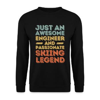 Ingenieur Ski fahren retro - Unisex Pullover - Schwarz - Vorne - Alina (178cm) & Michal (187cm)