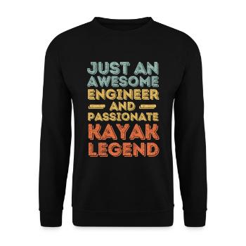 Engineer kayak retro - Unisex Sweatshirt - black - Front - Alina (178cm) & Michal (187cm)