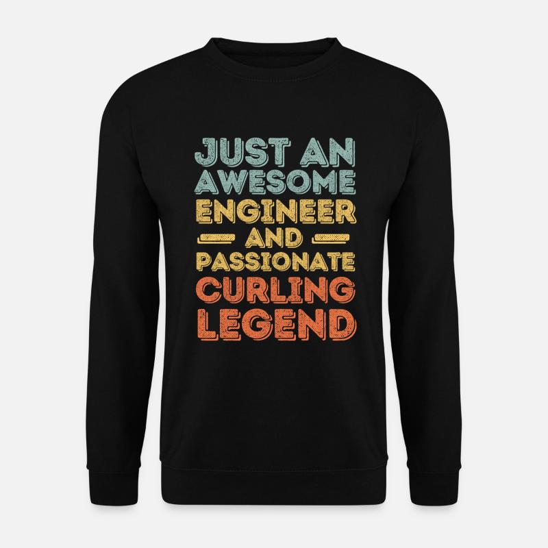 Engineer Curling retro - Unisex Sweatshirt - black