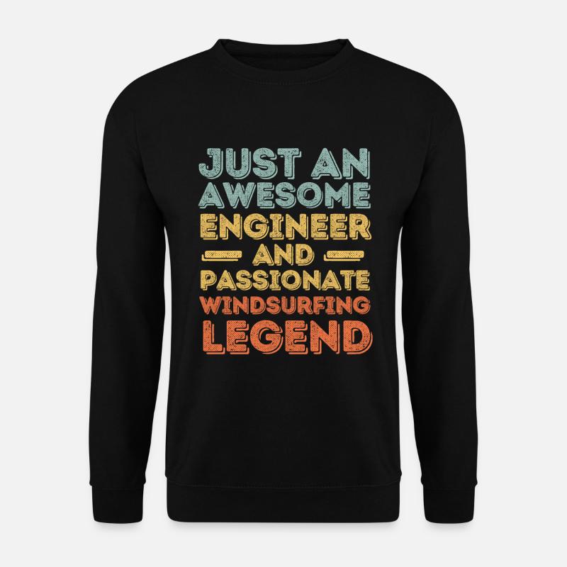 Ingenieur Windsurfen retro - Unisex Pullover - Schwarz