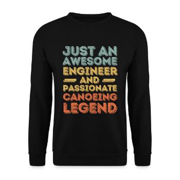Engineer canoe retro - Unisex Sweatshirt - black - Front - Alina (178cm) & Michal (187cm)