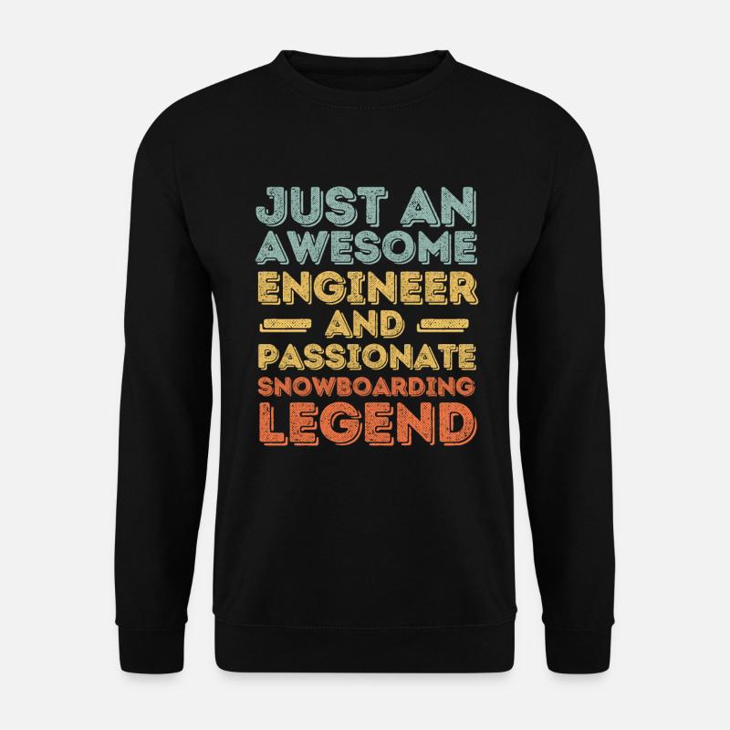 Engineer Snowboarding retro - Unisex Sweatshirt - black