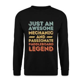 Mechaniker Paddleboard retro - Unisex Pullover - Schwarz - Vorne - Alina (178cm) & Michal (187cm)