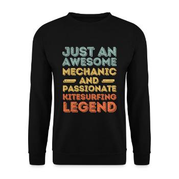 Mécanicien kitesurf rétro - Sweat-shirt Unisexe - noir - Devant - Alina (178cm) & Michal (187cm)