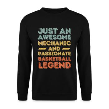 Mechanic Basketball retro - Unisex Sweatshirt - black - Front - Alina (178cm) & Michal (187cm)