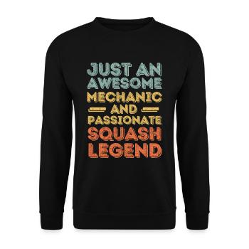 Mechanic squash retro - Unisex Sweatshirt - black - Front - Alina (178cm) & Michal (187cm)