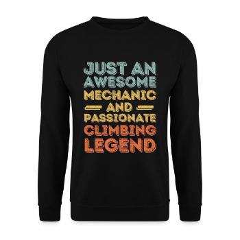 Mechaniker Klettern retro - Unisex Pullover - Schwarz - Vorne - Alina (178cm) & Michal (187cm)