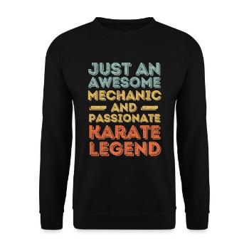 Mécanicien Karaté rétro - Sweat-shirt Unisexe - noir - Devant - Alina (178cm) & Michal (187cm)