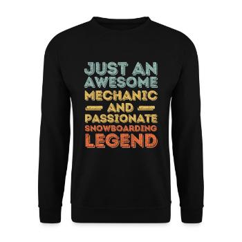 Mechanic snowboarding retro - Unisex Sweatshirt - black - Front - Alina (178cm) & Michal (187cm)