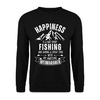 Pêche et Weimaraners - Sweat-shirt Unisexe - noir - Devant - Alina (178cm) & Michal (187cm)
