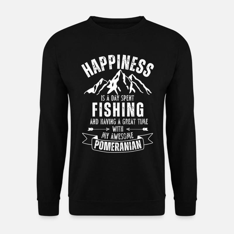 Pêche et Spitz miniature - Sweat-shirt Unisexe - noir