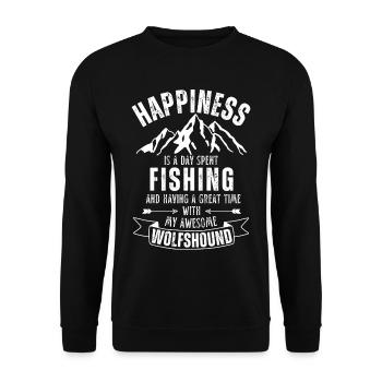 Angeln und Wolfshund - Unisex Pullover - Schwarz - Vorne - Alina (178cm) & Michal (187cm)