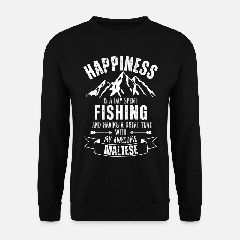 Fishing and Maltese - Unisex Sweatshirt - black