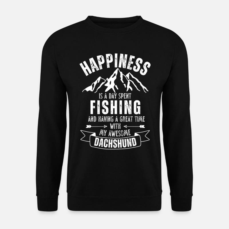 Pêche et teckels - Sweat-shirt Unisexe - noir
