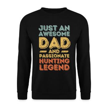 Papa chasse rétro - Sweat-shirt Unisexe - noir - Devant - Alina (178cm) & Michal (187cm)