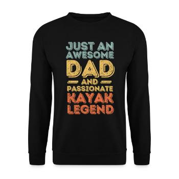 Papa Kayak retro - Unisex Sweatshirt - black - Front - Alina (178cm) & Michal (187cm)