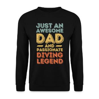 Papa Tauchen retro - Unisex Pullover - Schwarz - Vorne - Alina (178cm) & Michal (187cm)