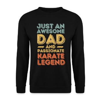 Papa karaté rétro - Sweat-shirt Unisexe - noir - Devant - Alina (178cm) & Michal (187cm)