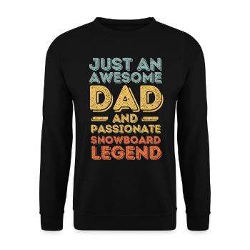 Papa Snowboard retro - Unisex Pullover - Schwarz - Vorne - Alina (178cm) & Michal (187cm)