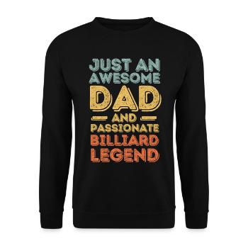 Papa Billiard retro - Unisex Pullover - Schwarz - Vorne - Alina (178cm) & Michal (187cm)