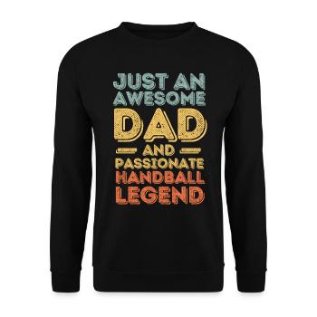 Papa Handball rétro - Sweat-shirt Unisexe - noir - Devant - Alina (178cm) & Michal (187cm)