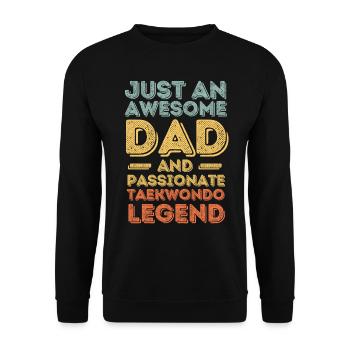 Papa Taekwondo retro - Unisex Pullover - Schwarz - Vorne - Alina (178cm) & Michal (187cm)