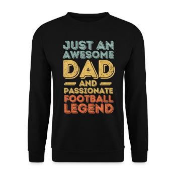 Papa football rétro - Sweat-shirt Unisexe - noir - Devant - Alina (178cm) & Michal (187cm)