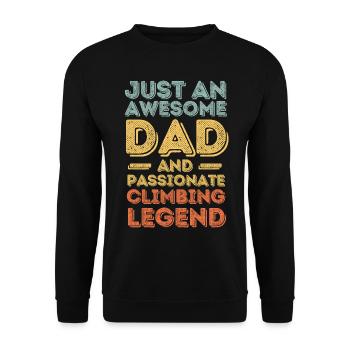 Papa escalade rétro - Sweat-shirt Unisexe - noir - Devant - Alina (178cm) & Michal (187cm)