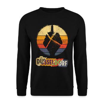 Düsseldorf Allemagne City Skyline Vintage Retro - Sweat-shirt Unisexe - noir - Devant - Alina (178cm) & Michal (187cm)