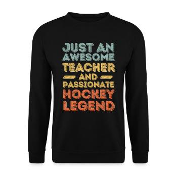 Hockey rétro pour enseignants - Sweat-shirt Unisexe - noir - Devant - Alina (178cm) & Michal (187cm)