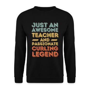 Teacher Curling retro - Unisex Sweatshirt - black - Front - Alina (178cm) & Michal (187cm)