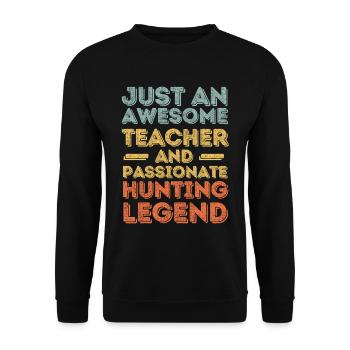 Teachers hunting retro - Unisex Sweatshirt - black - Front - Alina (178cm) & Michal (187cm)