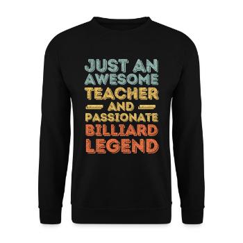 Lehrer Billard retro - Unisex Pullover - Schwarz - Vorne - Alina (178cm) & Michal (187cm)