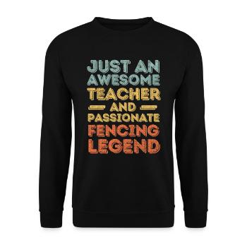 Lehrer Fechten retro - Unisex Pullover - Schwarz - Vorne - Alina (178cm) & Michal (187cm)