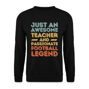 Rétro du football des enseignants - Sweat-shirt Unisexe - noir - Devant - Alina (178cm) & Michal (187cm)