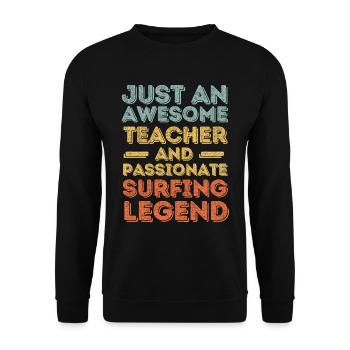Instructor Surfing retro - Unisex Sweatshirt - black - Front - Alina (178cm) & Michal (187cm)