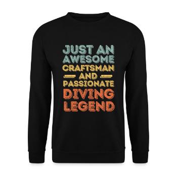 Handwerker Tauchen retro - Unisex Pullover - Schwarz - Vorne - Alina (178cm) & Michal (187cm)