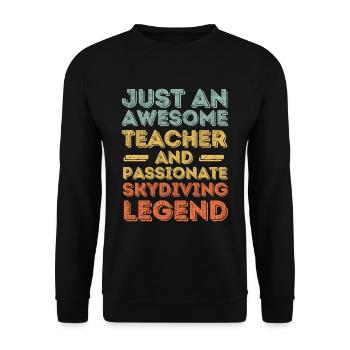 Professeur de parachutisme rétro - Sweat-shirt Unisexe - noir - Devant - Alina (178cm) & Michal (187cm)