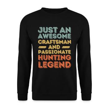 Artisan hunting retro - Unisex Sweatshirt - black - Front - Alina (178cm) & Michal (187cm)