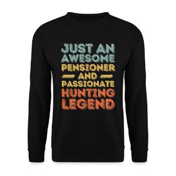 Pensioners hunting retro - Unisex Sweatshirt - black - Front - Alina (178cm) & Michal (187cm)