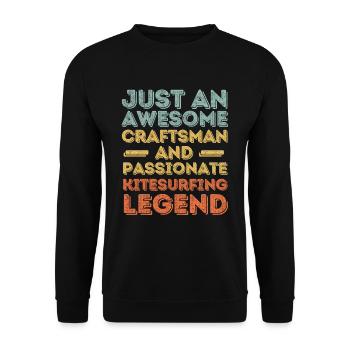 Artisan Kitesurfing retro - Unisex Sweatshirt - black - Front - Alina (178cm) & Michal (187cm)