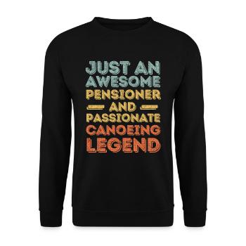Pensioner Canoe retro - Unisex Sweatshirt - black - Front - Alina (178cm) & Michal (187cm)