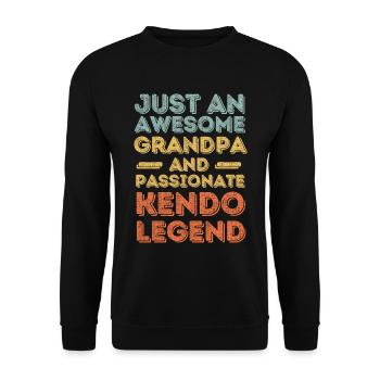 Grandpa Kendo retro - Unisex Sweatshirt - black - Front - Alina (178cm) & Michal (187cm)