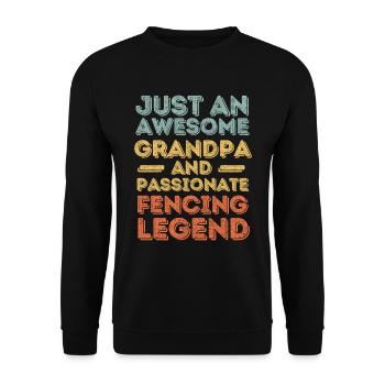 Grandpa fencing retro - Unisex Sweatshirt - black - Front - Alina (178cm) & Michal (187cm)