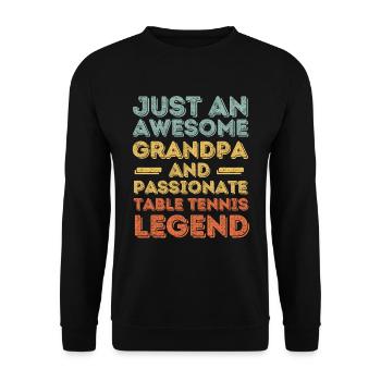 Grandpa table tennis retro - Unisex Sweatshirt - black - Front - Alina (178cm) & Michal (187cm)