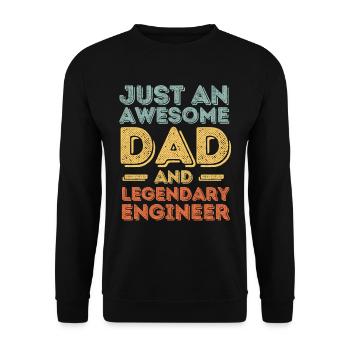 Dad Engineer Father's Day - Unisex Sweatshirt - black - Front - Alina (178cm) & Michal (187cm)