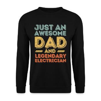 Papa Elektriker Vatertag - Unisex Pullover - Schwarz - Vorne - Alina (178cm) & Michal (187cm)
